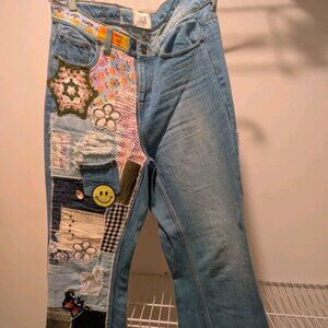 BDG PATCHWORK FLARE URBAN OUTFITTERS WOMEN’S JEANS sz 28 High Rise Denim NWT